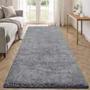 2x6 Runner Rug for Bedroom: Fluffy Shag Soft Washable Rugs Small Fuzzy Plush Indoor Carpet for Hallway Bedside Dorm Kids Girls Boys Room (Dark Grey, 2'x6') by TinyTreasures Baby Boutique