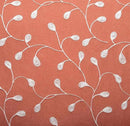 MIUCO Floral Embroidered Semi Sheer Curtains Faux Linen Extra Wide Grommet Window Panel Pair for Bedroom 52 x 95 Inch, Rust by CozyNest Decor