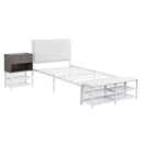 Platform Bed With 2 Tier Storage Shelves, Storage Cabinet by HouseOfZazla