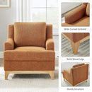 Oversized Accent Chair, Modern Boucle Armchair with Wood Legs, Modern Reading Chair with Thick Cushion, Comfy Chairs for Living Rooms, Bedrooms, Reading nooks and Apartments by CozyNest Decor