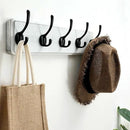 SKOLOO Rustic Wall Mounted Coat Rack, Pine Solid Wood Coat Hook Hanger - 5 Hooks for Hanging Clothes Robes Towels Coats by CozyNest Decor