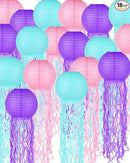 18 Pcs Jellyfish Paper Lanterns Mermaid Birthday Decorations Hanging Lantern Lamps for Ocean Theme Decor Under The Sea Party Supplies by GreenHaven Gardens