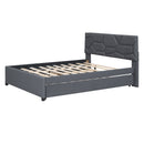 Upholstered Platform Bed With Brick Pattern Headboard And Twin Long Size Trundle by Unique Piece Furniture