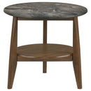 Bradley Round SmartTop End Side Table Smokey Grey and Brown