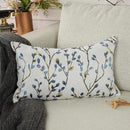YOUR SMILE Classical Embroidery Jacquard Blue Square Decorative Throw Pillow Case Cushion Cover,12x20 inch by CozyNest Decor