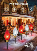 2 Pack 11Feet 5 LED Super Jumbo Christmas String Lights or Pathway Marker Lights, Outdoor Xmas Decorations- Jumbo C9 Hanging Lights Waterproof Lawn Dec for Holiday Home Tree Roof Yard, Red ＆ White by GreenHaven Gardens