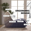 Bean Bag Chair, Fireside Chair Bean Bag Sofa Large Bean Bag Chair for Adults, Bean Bag Chairs for Teens with High Density Comfortable Foam, Memory Foam Bean Bag for Living Room, Bedroom (Blue&White)