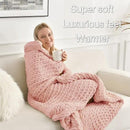 Maetoow Tighter Version Chenille Chunky Knit Blanket Throw 50×60 Inch, Handmade Warm & Cozy Blanket Couch, Bed, Home Decor, Soft Fleece Banket, Boho Thick Blankets and Giant Yarn Throws, Rose Pink by CozyNest Decor