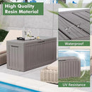 NUNU LAB 75 Gallon Outdoor Storage Box,Resin Large Sturdy Deck Box, Backyard Outside Storage Box Waterproof with Double Wall Panels,Garden Box,Package Delivery Outdoor Hose Storage Bin by GreenHaven Gardens