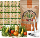 Organo Republic 25 Summer Vegetable & Herb Garden Seeds Variety Pack - 6,820+ Non-GMO Heirloom Veggie & Herb Seeds for Outdoors & Indoor Home Gardening: Tomato, Okra, Bean, Cucumber, Basil, Rosemary by GreenHaven Gardens