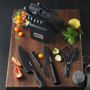 McCook® Knife Sets,German Stainless Steel Knife Block Sets with Built-in Sharpener, Black by CozyNest Decor