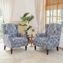 Lumibee High Back Accent Chair Set of 2, Armchair in Fabric,Comfy Upholstered Wingback Single Sofa Reading Chairs with Solid Wood Legs for Living Room,Bedroom,Office-Navy by CozyNest Decor