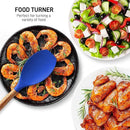 Zulay Kitchen Non-Stick Silicone Cooking Utensils Set with Acacia Wood Handles - 5 Piece Set - Heat Resistant to 464F - Dark Blue by CozyNest Decor
