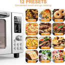 Nuwave Bravo Air Fryer Toaster Smart Oven, 10-in-1 Countertop Convection, 1800 Watts, 21-Qt Capacity, 50°-450°F Temp Controls, Top and Bottom Heater Adjustments 0%-100%, PFAS Free, Stainless Steel by CozyNest Decor