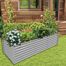 1 Pack 8x3x2FT Galvanized Raised Garden Bed Kit Retangular Metal Ground Planter Box Outdoor Bottomless Planter Raised Beds for Vegetables Flowers Herbs Fruits, Gray by CozyNest Decor