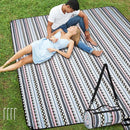 Picnic Blankets Extra Large Outdoor - Beach Blanket Waterproof Sandproof with Shoulder Strap, Machine Washable, Picnic Mat with Stakes for Grass Concert, Park.BohoGeometry by TinyTreasures Baby Boutique