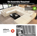 Oversized Modular Sectional Cloud Couch,157.5" U Shaped Modern Sofa with 2 Ottoman and 2 Middle Seats,Upholstered Couches with Corduroy Fabric for Living Room Furniture,No Assembly Required,White by CozyNest Decor