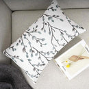 YOUR SMILE Classical Embroidery Jacquard Farmhouse Oblong Rectangle Chenille Teal Leaf Decorative Throw Pillow Case,12x20 inch by CozyNest Decor