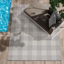 CAMILSON Outdoor Rug - Modern Area Rugs for Indoor and Outdoor Patios, Kitchen and Hallway mats - Easy Cleaning Non Shedding Washable Outside Carpet (5x7, Buffalo - Grey/White) by CozyNest Decor