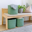 NaturalCozy Storage Cubes 11 Inch Cotton Rope Woven Baskets for Organizing, 3-Pack | Cube Storage Bin | Square Storage Baskets for Shelves Organizer, Classroom, Kids Toy Bins, Closet, Baby Nursery by TinyTreasures Baby Boutique