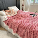 UKELER Sherpa Bed Blanket 80 × 90 inch, Ultra Soft Queen Size Throw Blankets for All Season, 470 GSM Cozy Plush Striped Fleece Blanket for Bedroom Living Room Dorm Hostel Sofa Camping, Pink by CozyNest Decor