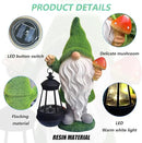Solar Gnomes Garden Statues,Resin Gnome Figurine Holding Mushroom and Solar Lights Lantern,Outdoor Yard Art Decorations for Garden Patio Lawn by GreenHaven Gardens