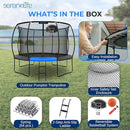 SereneLife 8FT 10FT 12FT 14FT Outdoor Trampoline for Kids - Recreational Backyard Trampoline with Curved Safety Poles and Net Enclosure- ASTM Approval for Kids Adults by TinyTreasures Baby Boutique