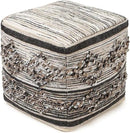 REDEARTH · Tufted Pouf Ottoman with Filler Textured Storage Cube Bean Bag Pouffe Footrest for Indoor; 100% Cotton (17.5"X17.5"X17.5", Black Jasper) by CozyNest Decor