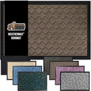 GORILLA GRIP 100% Waterproof All-Season WeatherMax Doormat, 47x35, US Designed Natural Rubber, Stain and Fade Resistant, Low Profile Indoor Outdoor Door Mats, Easy Clean Patio Mat, Latte Quatrefoil by CozyNest Decor