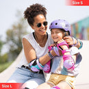 SKATEWIZ Skateboard Pads Protective Gear Set for Kids - Smash - Roller Skate Pads [6pc] - Elbow Pads Roller Derby and Knee Pads Kids Skating with Wrist Guards for Kids and Adults by TinyTreasures Baby Boutique