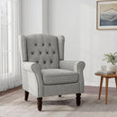 Accent Chair, Upholstered Armchair with Button Tufted High Back & Solid Wood Legs, Comfy Wingback Reading Single Sofa Chair for Small Spaces, Living Room, Bedroom (Light Grey, Set of 2) by CozyNest Decor