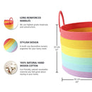 OrganiHaus Large Blanket Basket for Living Room 20x13, Rainbow Rope Basket for Classroom Organization, Toy Storage Basket, Woven Kids Laundry Basket, Baby Toy Box, Cute Storage Basket, Nursery Hamper by TinyTreasures Baby Boutique