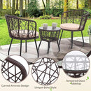 Kromax 3 Piece Bistro Set, Modern Outdoor Wicker Patio Furniture with Tempered Glass Table Top and 2 Chairs, Washable Cushions, Brown Rattan and Begie Cushion by CozyNest Decor