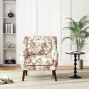 UIXE Floral Accent Chair, Modern Upholstered Armchair in Fabric for Living Room, Comfy Club Arm Chairs Single Sofa Button Tufted Bedroom Reading Seat - Pattern Floral, Set of 4 by CozyNest Decor