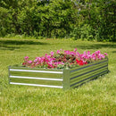 Sunnydaze Galvanized Steel Rectangular Raised Garden Bed - for Flowers, Plants, and Vegetables - Silver - 3 x 6 ft by GreenHaven Gardens