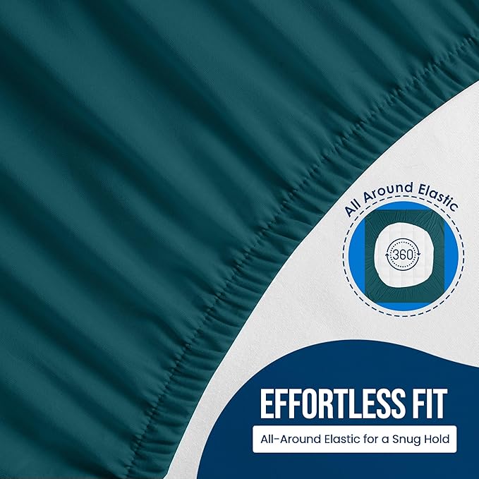 Utopia Bedding Waterproof Mattress Protector Queen Size, Premium Terry Mattress Cover 200 GSM, Breathable, Fitted Style with Stretchable Pockets (Teal) by TinyTreasures Baby Boutique