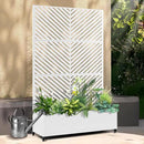 Raised Garden Bed with Trellis and Wheels,73"x47"x16" Metal Raised Garden Bed,White Parallel Metal Planter with Climbing Trellis for Vines & Vegetables by GreenHaven Gardens