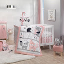 Lambs & Ivy Forever Friends 4-Piece Nursery Crib Baby Bedding Set - Blue, Pink by TinyTreasures Baby Boutique