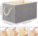 Yawinhe Collapsible Storage Bins 1-Pack, Large Fabric Baskets with Rope Handle, Organizers for Shelves, Closets, Clothes, 16.53''Lx11.81''Wx10.23''H, Grey by TinyTreasures Baby Boutique