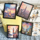 Boho Wall Art Decor,New York, London, Tokyo, Paris, Eiffel Tower,City Wall Decor Art,Modern Landscape Wall Art for Living Room Bedroom Prints Poster,8x10 Inch Set of 4,Framed by CozyNest Decor
