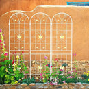 2 Pack Metal Garden Trellis 86.7" Black Fence Rustproof Garden Trellis for Climbing Plants Support Roses Flower Outdoor Lawn, Cream White by GreenHaven Gardens