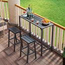 ODK 47 Inch Outdoor Bar Table, Patio Counter Bar Height Table with Weather Resistant Waterproof Top for Garden, Hot Tub, Yard, Balcony, Poolside, Indoor (Black) by CozyNest Decor
