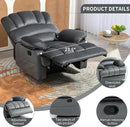 Luxlen Manual Recliner Chair, Reclining Chair with Overstuffed Armrest and Backrest, Living Room Single Sofa Recliners,Light Grey by CozyNest Decor