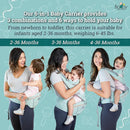 Baby Carrier - 6-in-1 Ergonomic Soft Carrier with Hip Seat and Large Storage, Front and Back Positions, Adjustable Waist Up to 43 Inches, for Infants Aged 2-36 Months, Weighing 6-45 lb by TinyTreasures Baby Boutique