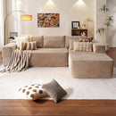 ovios 104" Cloud Sectional Couch with L-Shape Chaise,Modern Modular Sofa with Deep Seat, Upholstered Couches for Living Room Bedroom,No Assembly Required, Camel (Corduroy Fabric) by CozyNest Decor