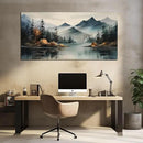 Rustic Wall Art for Living Room Large Size Teal Mountain Tree Landscape Canvas Wall Art for Bedroom Office Decor 29 x 59 Inch by CozyNest Decor