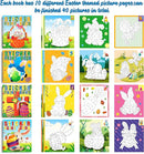 90shine 4PCS Easter Crafts for Kids Ages 4-8 Sticker Books - Basket Stuffer Gift Includes Bunny Egg Chick Gnome and More Designs Create 40 Pictures by TinyTreasures Baby Boutique