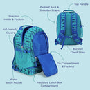 Bentgo Kids 2-in-1 Backpack & Insulated Lunch Bag - Durable 16” Backpack & Lunch Container in Unique Prints for School & Travel - Water Resistant, Padded & Large Compartments (Shark) by TinyTreasures Baby Boutique