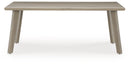 Cliff Trails - Rectangle Dining Table With Umbrella Option - Beige