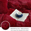 XeGe Luxury Faux Fur Throw, Red Soft 50x60 Fluffy Blanket, Shaggy Plush Decorative Couch Blanket, Autumn Cute Furry Fuzzy Lap Bed Throw for Kids Women Men Teen Girls by CozyNest Decor